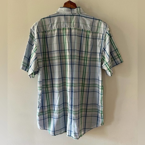 Nautica Slim Fit Button Down Short Sleeve Cotton Plaid Shirt, Men’s Large - Picture 3 of 10